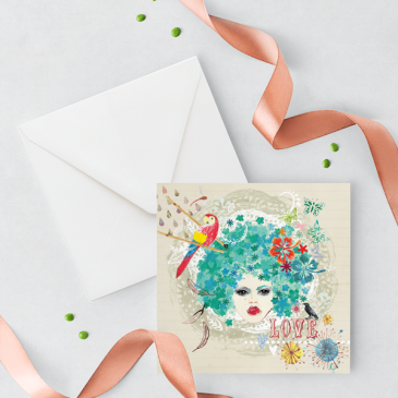 Afro love greeting card