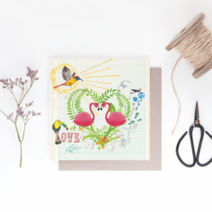 Flamingo Love greeting card