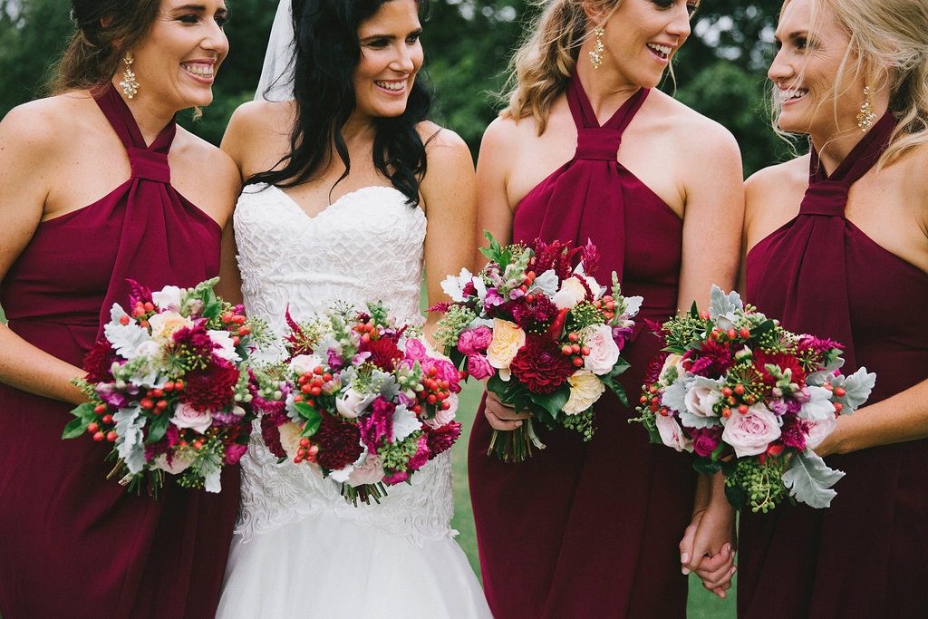 burgundy florals