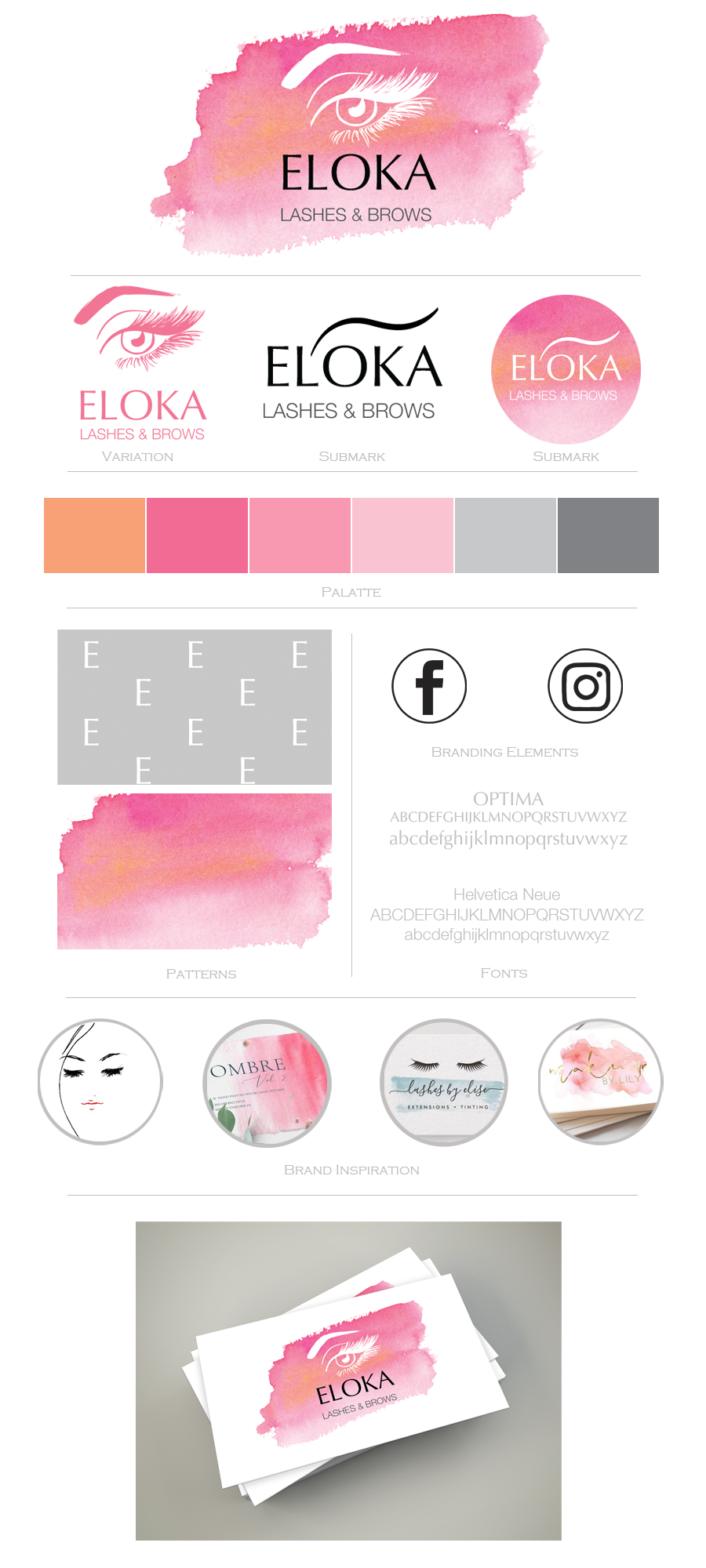 Eloka Lashes & Brows Branding Board