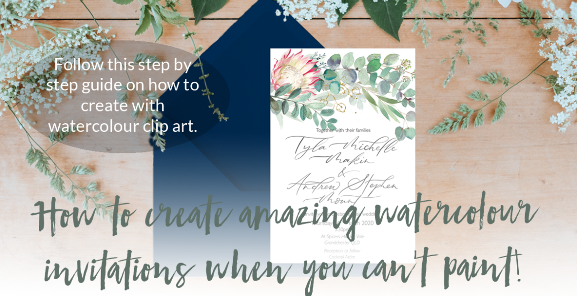 Creating watercolour invitations
