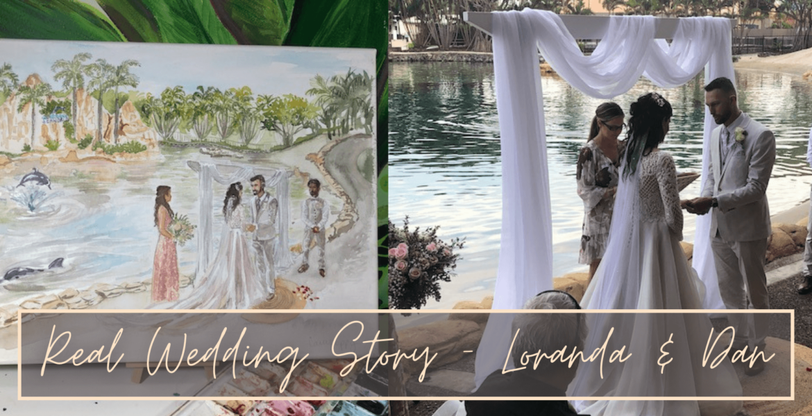 Real wedding story live wedding painting seaworld