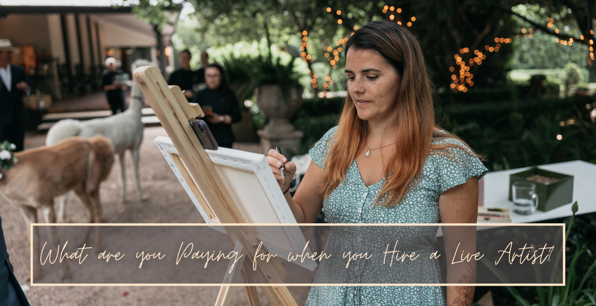 picture of painter artist painting at a live event wedding