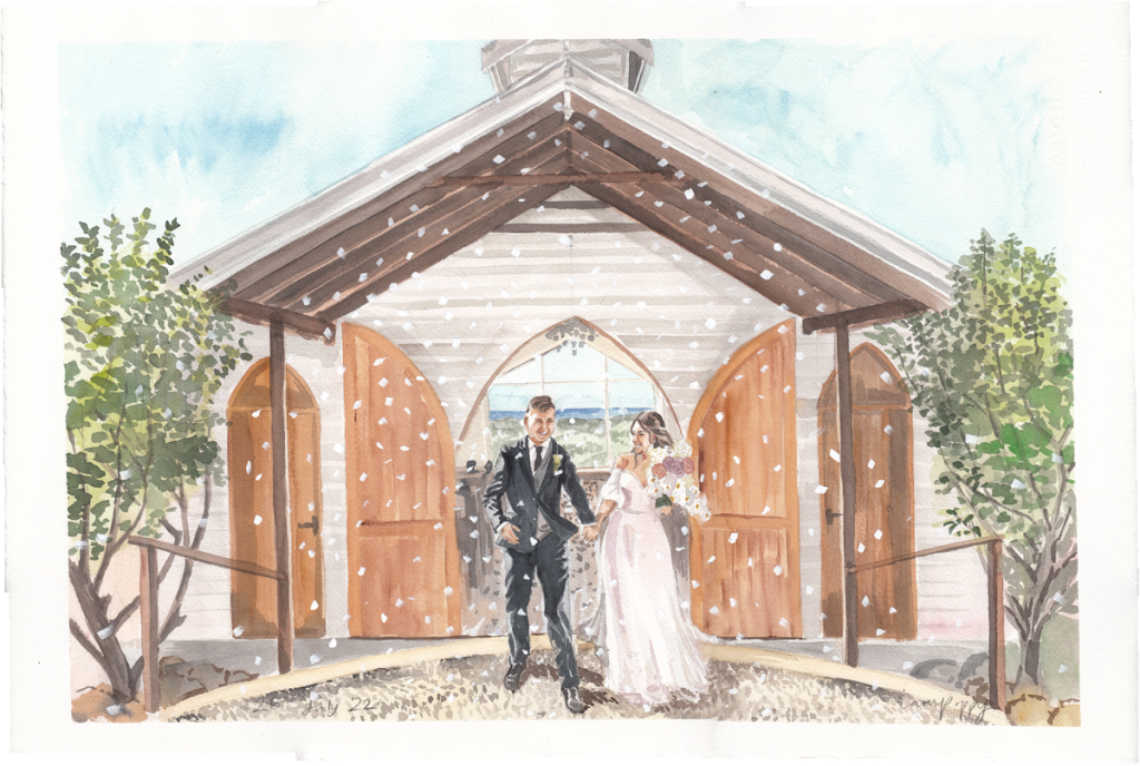 Live wedding painting Summergrove Estate