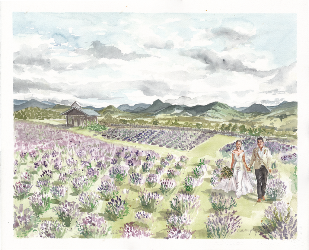 Live wedding Painting Kooroomba Lavender farm