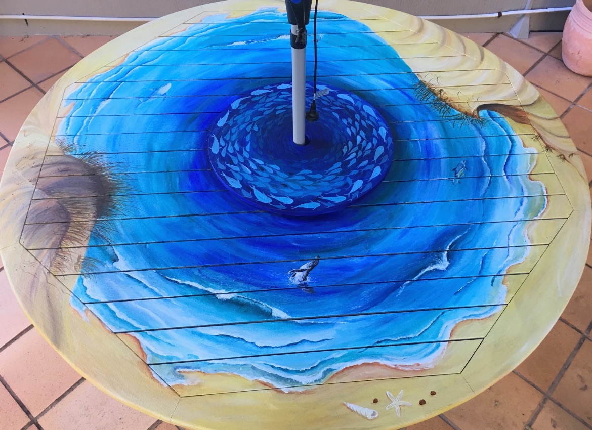 seascape table top mural