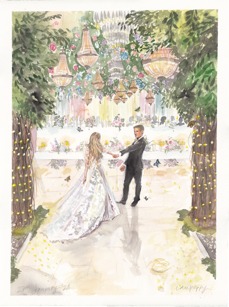 Intercontinental Sanctuary Cove live wedding painting