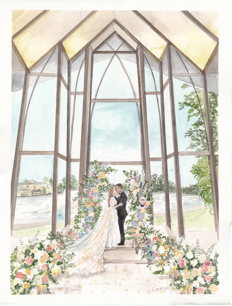 Intercontinental Sanctuary Cove chapel live wedding painting