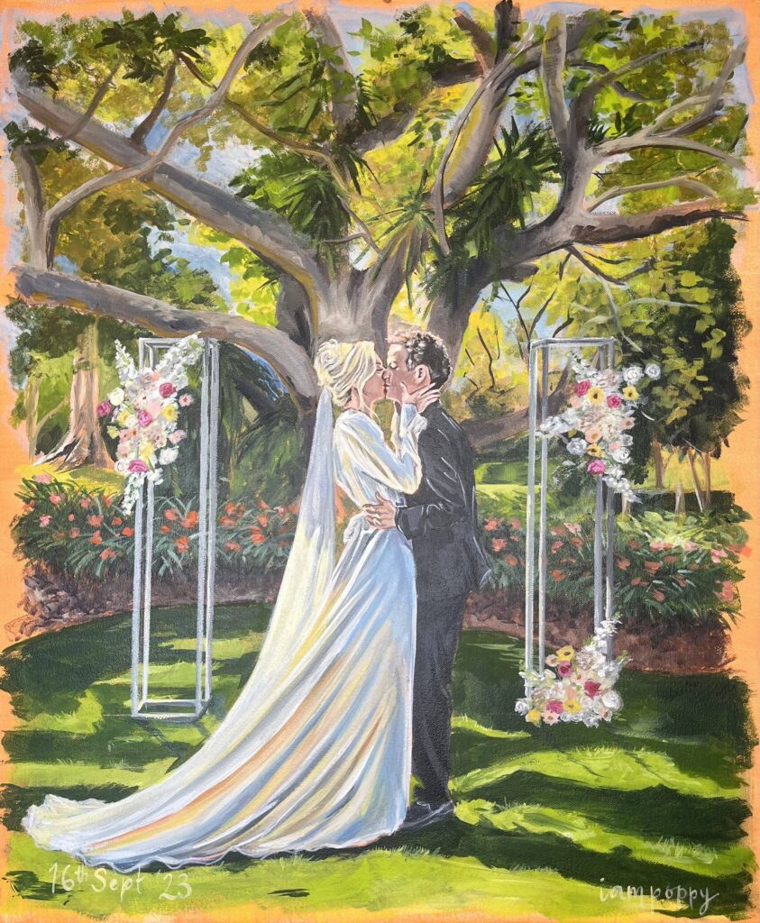 Live wedding painting at Gabbinbar