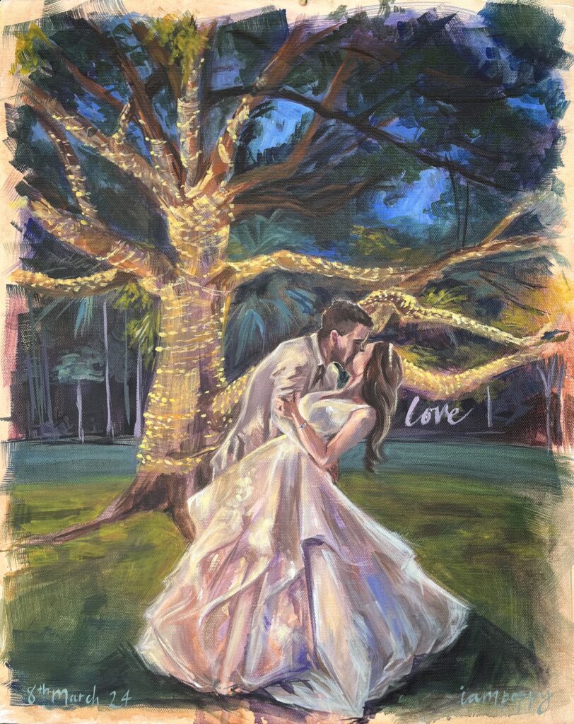 Live wedding painting - Coolibah Downs