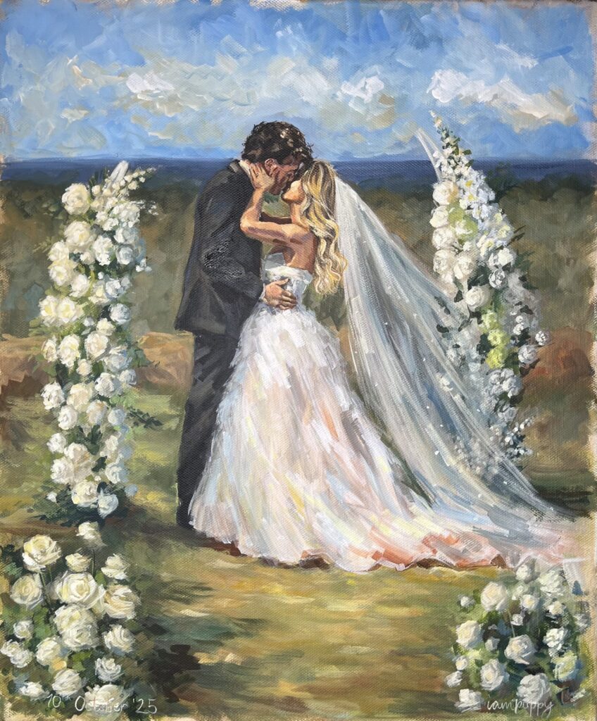 Live wedding painting - Byron Bay wedding
