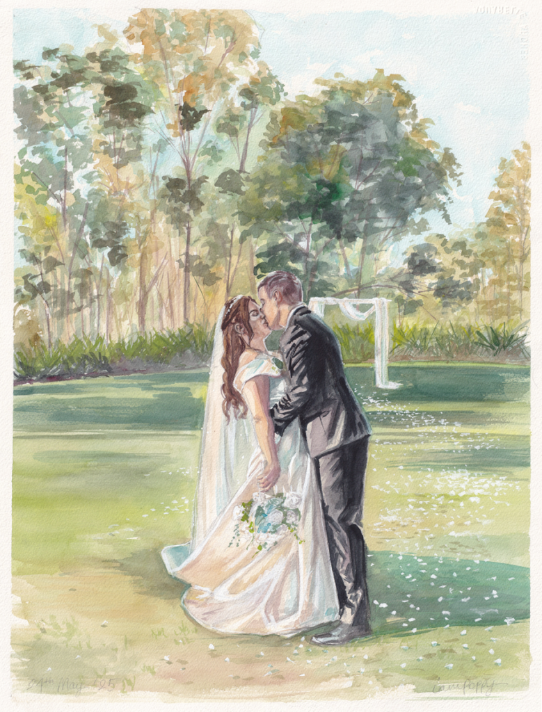 Live wedding painting - Brookwater golf course