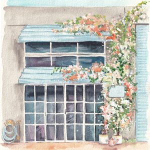 Ivy Bleu watercolour painting of office