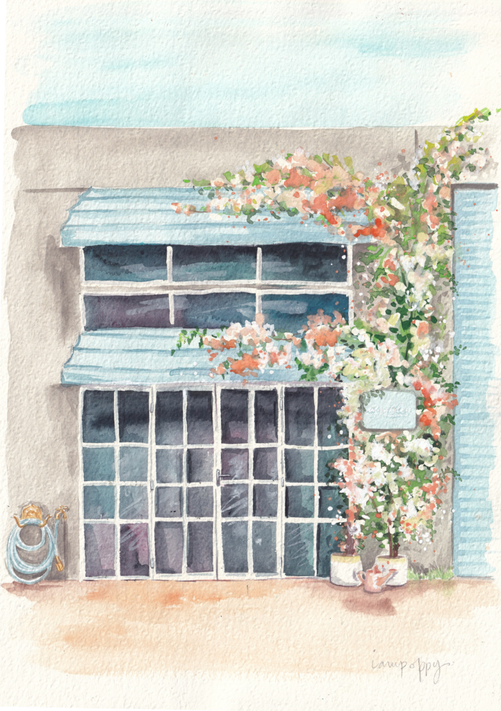 Ivy Bleu watercolour painting of office