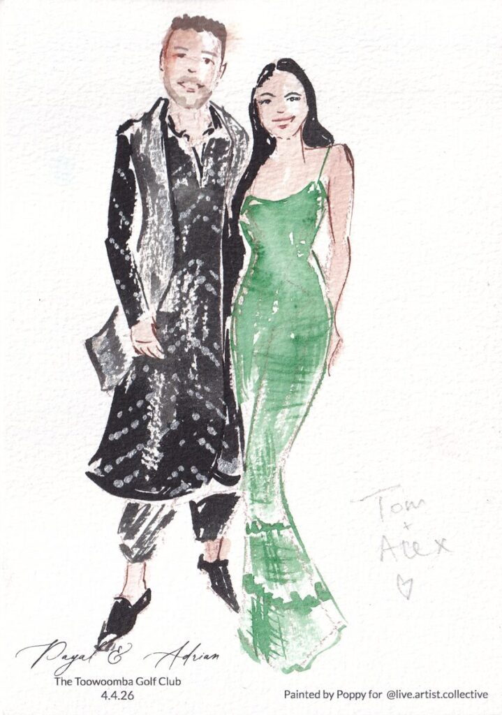 live guest portraits - iampoppy designs indian wedding