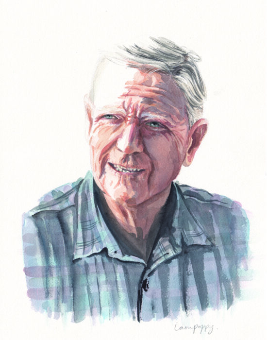 watercolour portrait of father