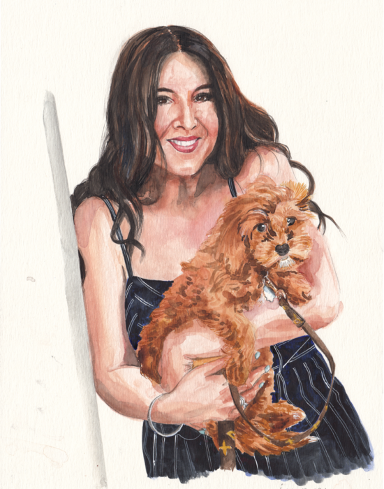 watercolour portrait Anthea Horvat and Louis