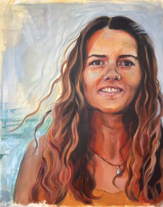 Self portrait in acrylic - iampoppy designs - Poppy Ridsdill